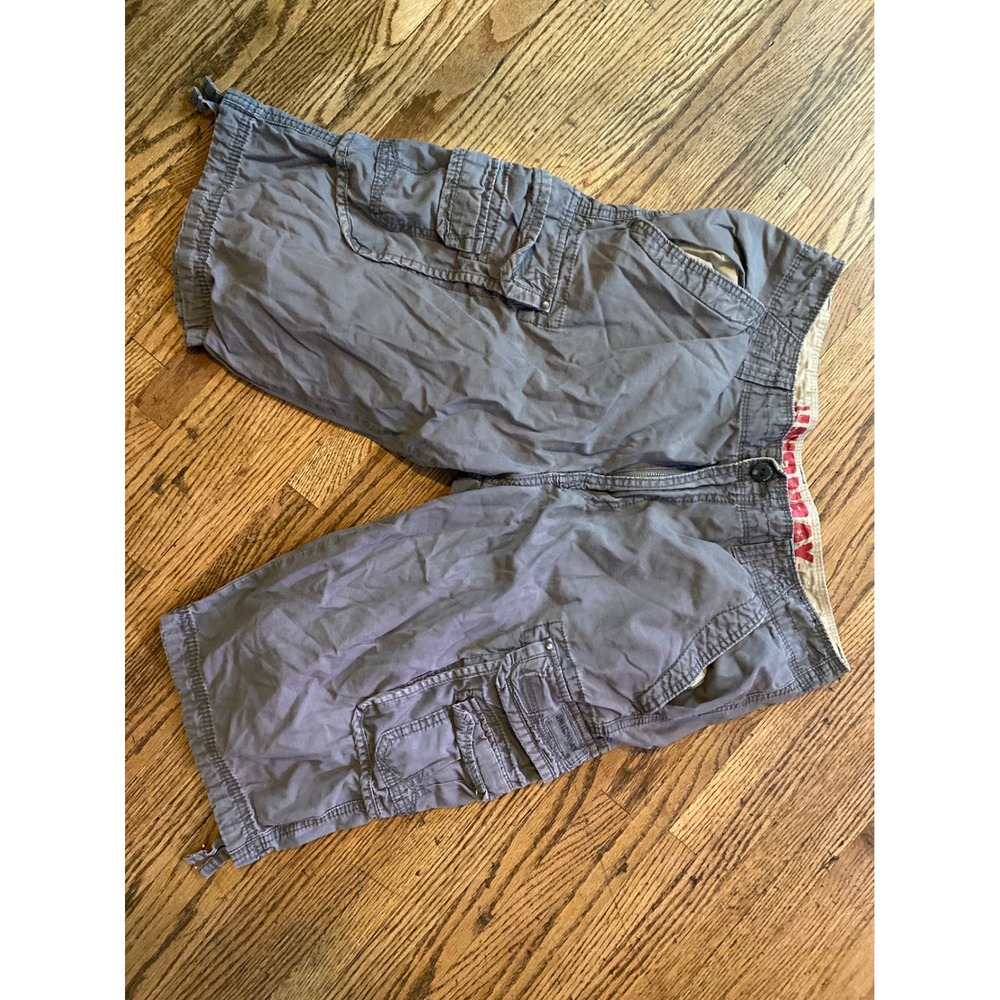 Unionbay Mens Gray Cargo Shorts Size 36 Cotton Multi Pocket Casual YB41727